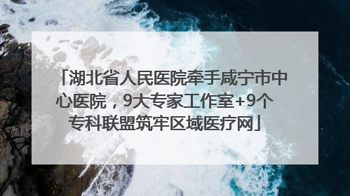 湖北省人民医院牵手咸宁市中心医院，9大专家工作室+9个专科联盟筑牢区域医疗网