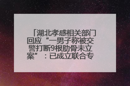 湖北孝感相关部门回应“一男子称被交警打断9根肋骨未立案”：已成立联合专班开展工作