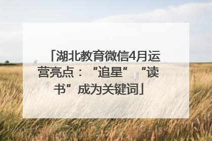 湖北教育微信4月运营亮点：“追星”“读书”成为关键词