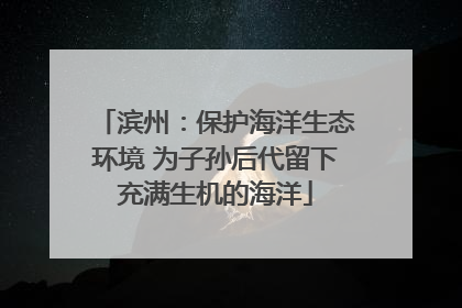 滨州：保护海洋生态环境 为子孙后代留下充满生机的海洋