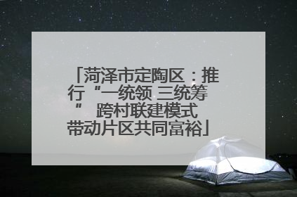 菏泽市定陶区：推行“一统领 三统筹” 跨村联建模式 带动片区共同富裕