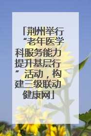 荆州举行“老年医学科服务能力提升基层行”活动，构建三级联动健康网