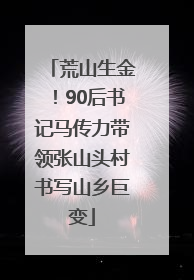 荒山生金！90后书记马传力带领张山头村书写山乡巨变