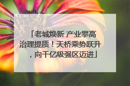 老城焕新 产业攀高 治理提质！天桥乘势跃升，向千亿级强区迈进