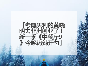 考博失利的黄晓明去非洲创业了！新一季《中餐厅9》今晚热辣开勺