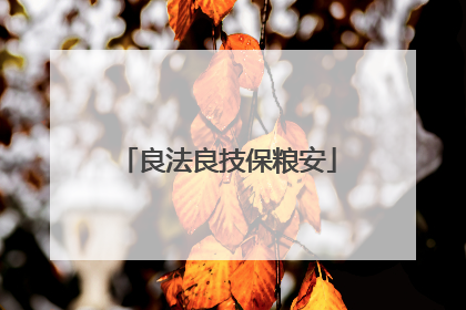 良法良技保粮安
