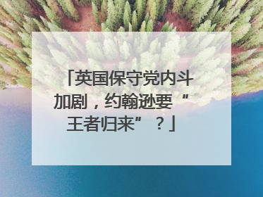英国保守党内斗加剧，约翰逊要“王者归来”？