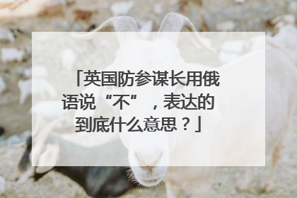 英国防参谋长用俄语说“不”，表达的到底什么意思？