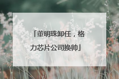 董明珠卸任，格力芯片公司换帅