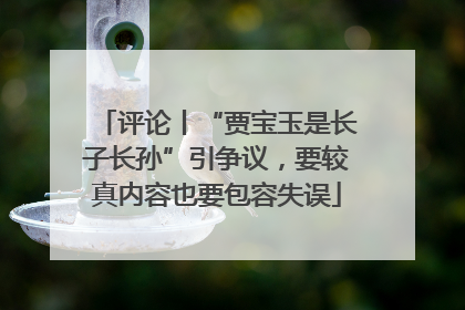 评论丨“贾宝玉是长子长孙”引争议，要较真内容也要包容失误