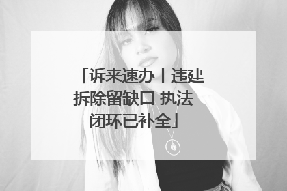 诉来速办丨违建拆除留缺口 执法闭环已补全