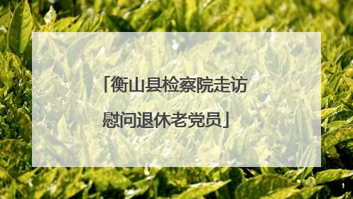 衡山县检察院走访慰问退休老党员