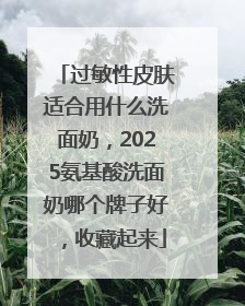过敏性皮肤适合用什么洗面奶，2025氨基酸洗面奶哪个牌子好，收藏起来
