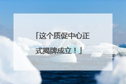 这个质促中心正式揭牌成立！