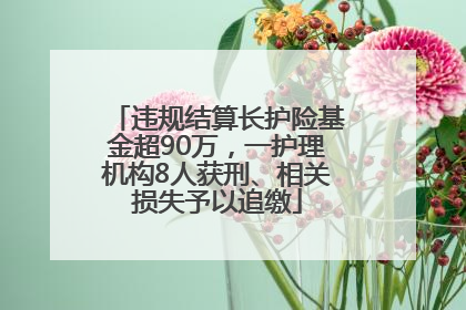 违规结算长护险基金超90万，一护理机构8人获刑、相关损失予以追缴