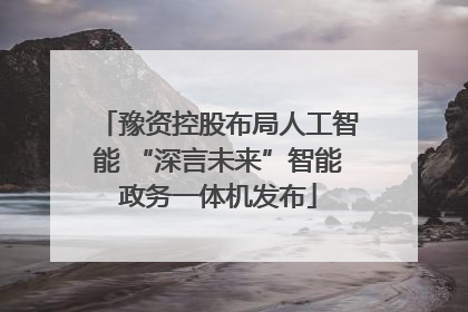 豫资控股布局人工智能 “深言未来”智能政务一体机发布