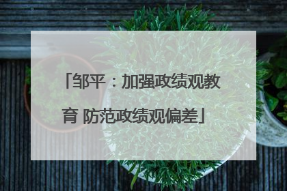 邹平：加强政绩观教育 防范政绩观偏差