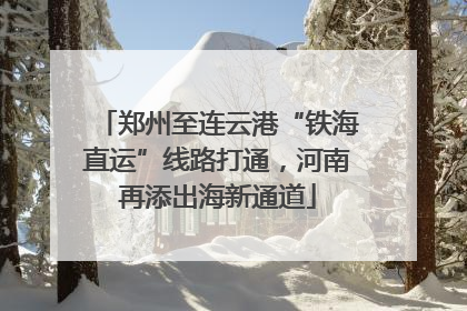 郑州至连云港“铁海直运”线路打通，河南再添出海新通道