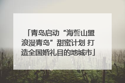 青岛启动“海誓山盟 浪漫青岛”甜蜜计划 打造全国婚礼目的地城市