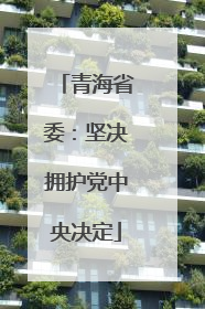 青海省委：坚决拥护党中央决定