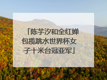 陈芋汐和全红婵包揽跳水世界杯女子十米台冠亚军