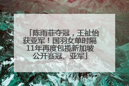 陈雨菲夺冠，王祉怡获亚军！国羽女单时隔11年再度包揽新加坡公开赛冠、亚军