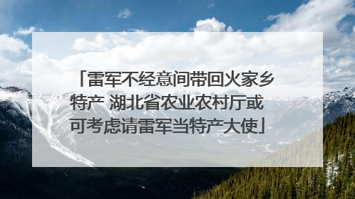 雷军不经意间带回火家乡特产 湖北省农业农村厅或可考虑请雷军当特产大使
