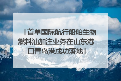 首单国际航行船舶生物燃料油加注业务在山东港口青岛港成功落地