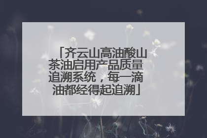齐云山高油酸山茶油启用产品质量追溯系统，每一滴油都经得起追溯
