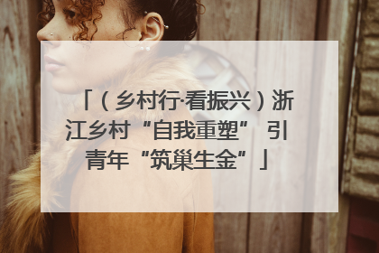（乡村行·看振兴）浙江乡村“自我重塑” 引青年“筑巢生金”