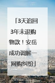 3天追回3年未退购物款！安岳成功调解一网购纠纷