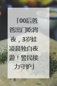 00后爸爸出门吃宵夜，3岁娃凌晨独自夜游！警民接力守护