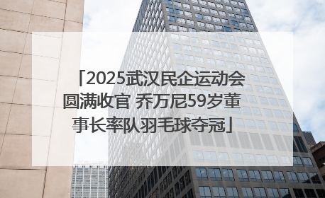 2025武汉民企运动会圆满收官 乔万尼59岁董事长率队羽毛球夺冠