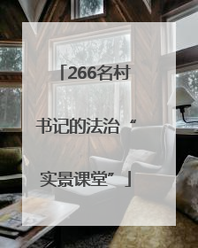 266名村书记的法治“实景课堂”