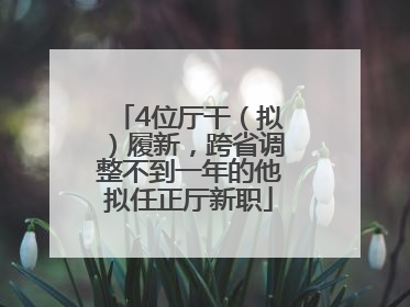 4位厅干（拟）履新，跨省调整不到一年的他拟任正厅新职