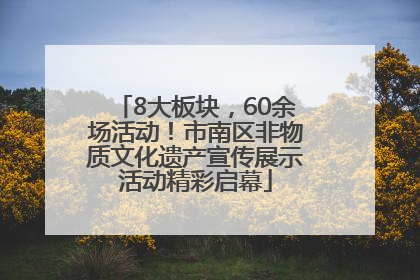 8大板块，60余场活动！市南区非物质文化遗产宣传展示活动精彩启幕